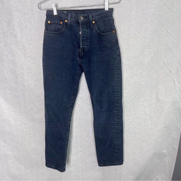 Levi's Premium 501 original cropped 25 dark wash - Picture 1 of 8